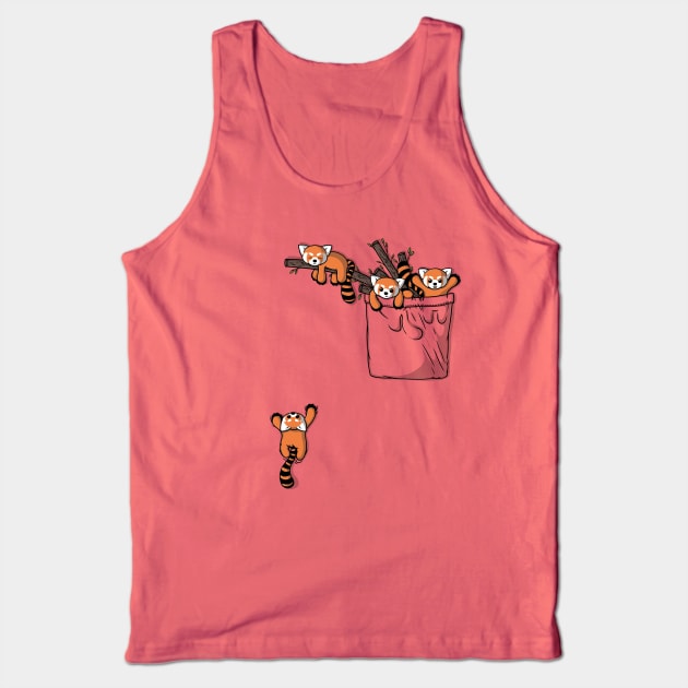 Pocket Red Panda Bears Tank Top by Beka